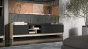 Szafka RTV PORTO 3D 190x38x50 dąb/czarny Cama MEBLE