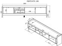 Szafka RTV PORTO 3D 190x38x50 dąb/czarny Cama MEBLE
