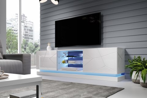 Szafka RTV QIU 200 MDF biały połysk/ biały połysk Cama MEBLE Szafka RTV QIU 200 MDF biały połysk/ biały połysk Cama MEBLE