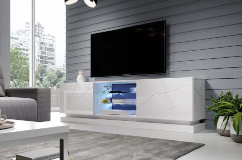 Szafka RTV QIU 200 MDF biały połysk/ biały połysk Cama MEBLE Szafka RTV QIU 200 MDF biały połysk/ biały połysk Cama MEBLE