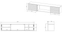 Szafka RTV TULA 183x35x37 czarny mat + biały kominek Cama MEBLE