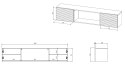 Szafka RTV TULA 183x35x37 czarny mat + czarny kominek Cama MEBLE