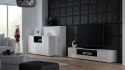 Szafka RTV VIVA 180 biały/ biały połysk+ czarny Cama MEBLE