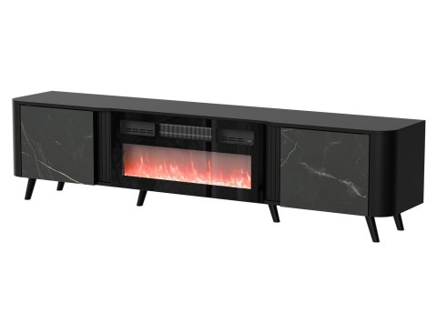 Szafka RTV VOLARE 200x39x49 czarny/san sebastian + kominek Cama MEBLE Szafka RTV VOLARE 200x39x49 czarny/san sebastian + kominek Cama MEBLE