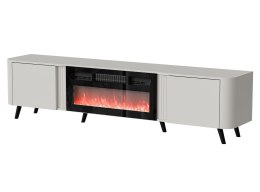 Szafka RTV VOLARE 200x39x49 kaszmir + kominek Cama MEBLE