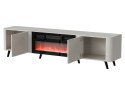 Szafka RTV VOLARE 200x39x49 kaszmir + kominek Cama MEBLE