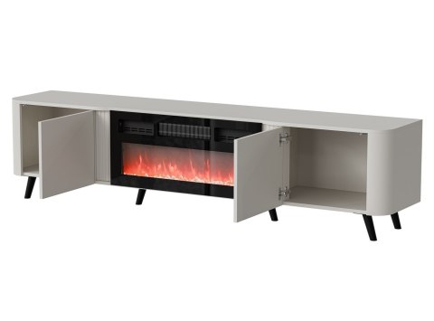 Szafka RTV VOLARE 200x39x49 kaszmir + kominek Cama MEBLE Szafka RTV VOLARE 200x39x49 kaszmir + kominek Cama MEBLE