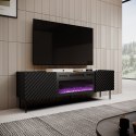 Szafka RTV z kominkiem elektrycznym ONDA 180x40x39-58 czarny (stojąca lub wisząca) Cama MEBLE