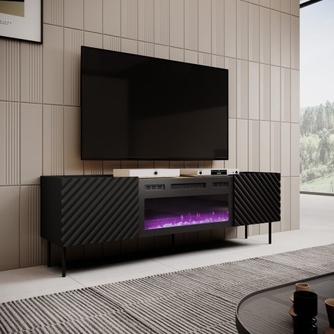 Szafka RTV z kominkiem elektrycznym ONDA 180x40x39-58 czarny (stojąca lub wisząca) Cama MEBLE Szafka RTV z kominkiem elektrycznym ONDA 180x40x39-58 czarny (stojąca lub wisząca) Cama MEBLE