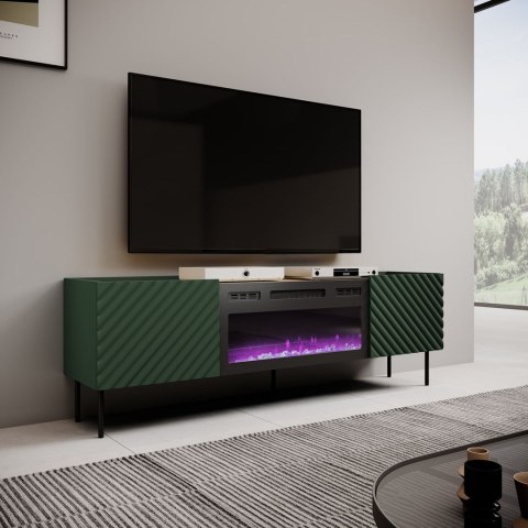 Szafka RTV z kominkiem elektrycznym ONDA 180,5x40xH58,39 zieleń (stojąca lub wisząca) Cama MEBLE Szafka RTV z kominkiem elektrycznym ONDA 180,5x40xH58,39 zieleń (stojąca lub wisząca) Cama MEBLE