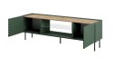 Szafka RTV z kominkiem elektrycznym ONDA 180,5x40xH58,39 zieleń (stojąca lub wisząca) Cama MEBLE