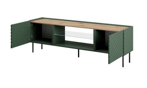 Szafka RTV z kominkiem elektrycznym ONDA 180,5x40xH58,39 zieleń (stojąca lub wisząca) Cama MEBLE Szafka RTV z kominkiem elektrycznym ONDA 180,5x40xH58,39 zieleń (stojąca lub wisząca) Cama MEBLE