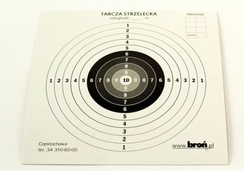 Tarcze papierowe 14x14 cm 100 szt. Broń.pl