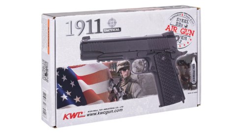 Wiatrówka pistolet RANGER 1911 Tactical KWC kal. 4,5 BBs BLOW BACK 17 strz. FULL METAL CO2 (AAKCMB770AZB) RANGER Wiatrówka pistolet RANGER 1911 Tactical KWC kal. 4,5 BBs BLOW BACK 17 strz. FULL METAL CO2 (AAKCMB770AZB) RANGER