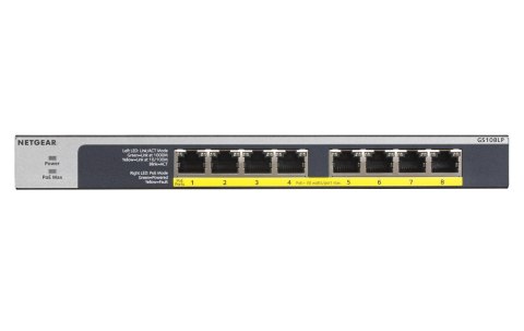 Switch Netgear GS108LP-100EUS 8p PoE 60W* (PoE+: 8p) Unmanaged Gigabit NETGEAR Switch Netgear GS108LP-100EUS 8p PoE 60W* (PoE+: 8p) Unmanaged Gigabit NETGEAR