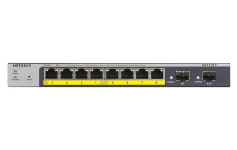 Switch Netgear GS110TP-300EUS 10p PoE 55W (PoE+: 8p) Managed Gigabit NETGEAR Switch Netgear GS110TP-300EUS 10p PoE 55W (PoE+: 8p) Managed Gigabit NETGEAR