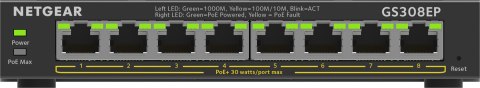 Switch Netgear GS308EP-100PES 8p PoE 62W (PoE+: 8p) Unmanaged Gigabit NETGEAR