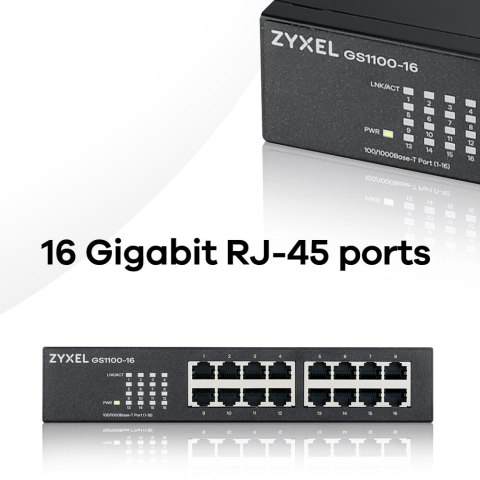 Switch Zyxel GS1100-16 16p Unmanaged Gigabit ZyXEL Switch Zyxel GS1100-16 16p Unmanaged Gigabit ZyXEL