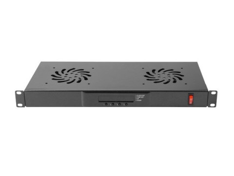 LANBERG PANEL WENTYLACYJNY 1U LCD 19" Z TERMOSTATEM 2 WENTYLATORY 230V CZARNY Lanberg LANBERG PANEL WENTYLACYJNY 1U LCD 19" Z TERMOSTATEM 2 WENTYLATORY 230V CZARNY Lanberg