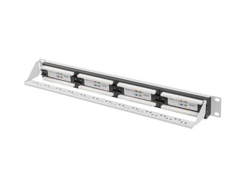 LANBERG PATCH PANEL 24 PORT 1U 19" KAT.6A UTP SZARY PPUA-1024-S Lanberg LANBERG PATCH PANEL 24 PORT 1U 19" KAT.6A UTP SZARY PPUA-1024-S Lanberg