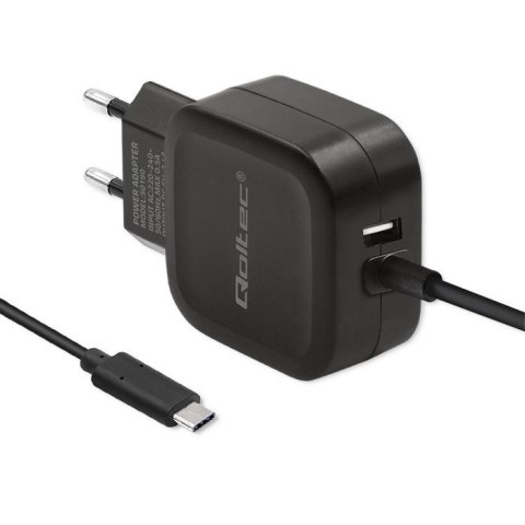 Ładowarka Qoltec 50190 (3400 mA; 17W; USB, USB typ C) Qoltec