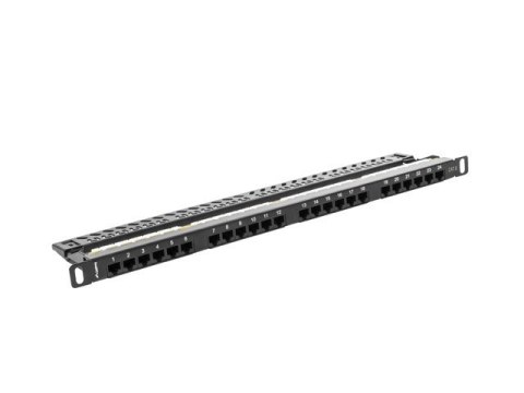 Patch panel Lanberg PPU6-0024-B (0.5U; kat. 6; 24xRJ-45) Lanberg Patch panel Lanberg PPU6-0024-B (0.5U; kat. 6; 24xRJ-45) Lanberg