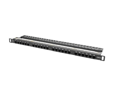 Patch panel Lanberg PPU6-0024-B (0.5U; kat. 6; 24xRJ-45) Lanberg Patch panel Lanberg PPU6-0024-B (0.5U; kat. 6; 24xRJ-45) Lanberg