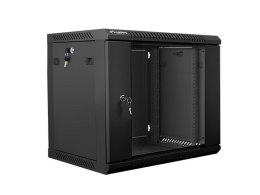 Szafa jednosekcyjna Lanberg WF01-6409-10B (9U; 502mm / 600mm / 450 mm; wisząca; Szklane; 19''; kolor czarny) Lanberg