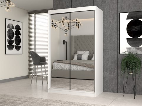 Szafa z drzwiami przesuwnymi z 2 lustrami IGA 120x61xH200 biel TOP E SHOP Szafa z drzwiami przesuwnymi z 2 lustrami IGA 120x61xH200 biel TOP E SHOP