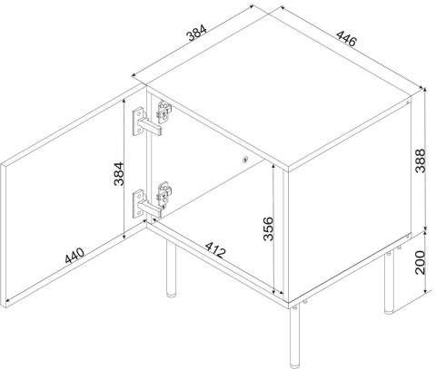 Szafka nocna 2sz PALAZZO BIS 45x39xH59 biały mat Cama MEBLE Szafka nocna 2sz PALAZZO BIS 45x39xH59 biały mat Cama MEBLE