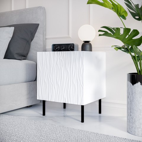 Szafka nocna 2szt. JUNGLE 53,5x40,5x44 biały mat + czarne nóżki Cama MEBLE Szafka nocna 2szt. JUNGLE 53,5x40,5x44 biały mat + czarne nóżki Cama MEBLE