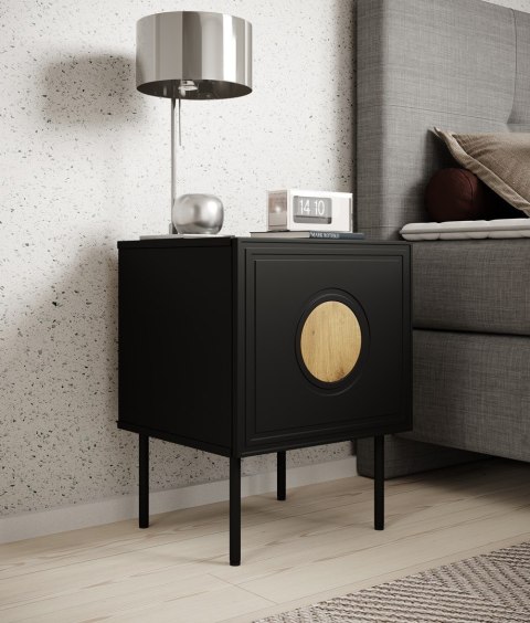 Szafka nocna 2szt. PALAZZO 44,5x40x59 czarny + dąb craft Cama MEBLE Szafka nocna 2szt. PALAZZO 44,5x40x59 czarny + dąb craft Cama MEBLE