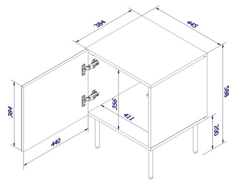 Szafka nocna 2szt. PALAZZO 44,5x40x59 czarny + dąb craft Cama MEBLE Szafka nocna 2szt. PALAZZO 44,5x40x59 czarny + dąb craft Cama MEBLE