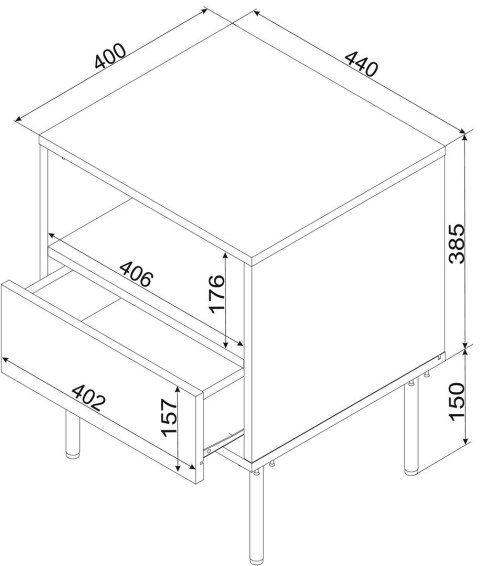 Szafka nocna 2szt TRESSE 44x40x53 zieleń mat Cama MEBLE Szafka nocna 2szt TRESSE 44x40x53 zieleń mat Cama MEBLE