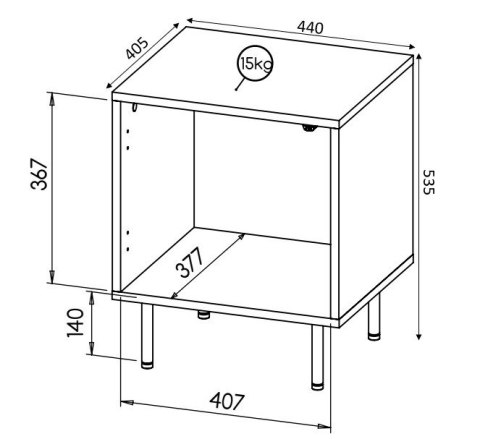 Szafka nocna HOLE 2szt. 44x40,5xH53,5 biały mat Cama MEBLE Szafka nocna HOLE 2szt. 44x40,5xH53,5 biały mat Cama MEBLE