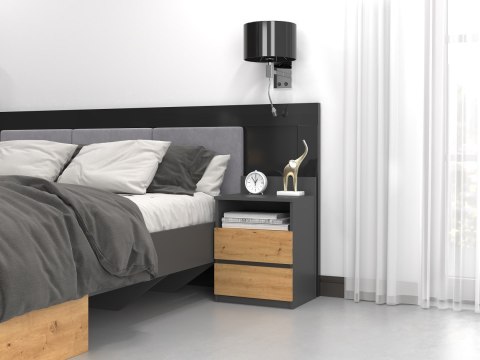 Szafka nocna M1 40x32xH59 antracyt/artisan TOP E SHOP Szafka nocna M1 40x32xH59 antracyt/artisan TOP E SHOP