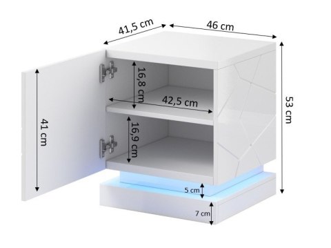 Szafka nocna QIU 2szt. 46x41,5xH53 czarny połysk/czarny połysk Cama MEBLE Szafka nocna QIU 2szt. 46x41,5xH53 czarny połysk/czarny połysk Cama MEBLE