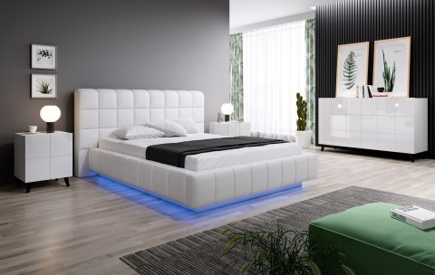 Szafka nocna REJA biały połysk/ biały połysk Cama MEBLE Szafka nocna REJA biały połysk/ biały połysk Cama MEBLE