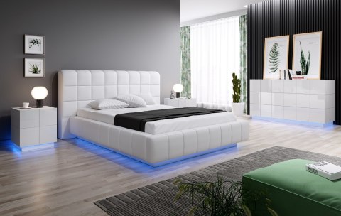 Szafka nocna REJA biały połysk/ biały połysk Cama MEBLE Szafka nocna REJA biały połysk/ biały połysk Cama MEBLE
