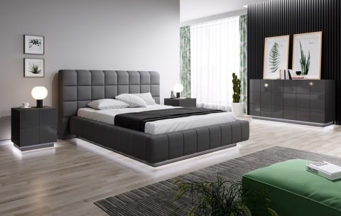 Szafka nocna REJA grafit połysk/ grafit połysk Cama MEBLE Szafka nocna REJA grafit połysk/ grafit połysk Cama MEBLE