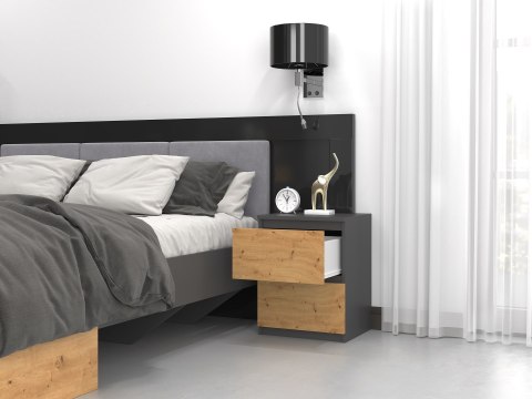 Szafka nocna W2 40x40xH52 antracyt/artisan TOP E SHOP Szafka nocna W2 40x40xH52 antracyt/artisan TOP E SHOP
