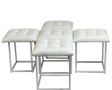 Puf-transformator 5w1 - 5 taboretów w 1 pufie biała eco skóra Go Gift