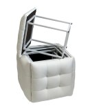 Puf-transformator 5w1 - 5 taboretów w 1 pufie biała eco skóra Go Gift