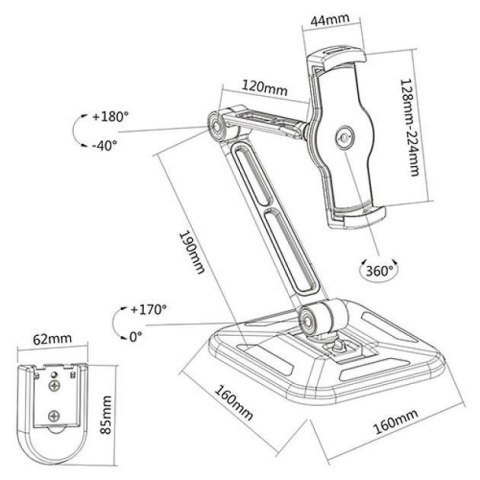 TECHLY PODSTAWKA UCHWYT DO TABLETU 4.7 - 12.9 BIUR TECHly TECHLY PODSTAWKA UCHWYT DO TABLETU 4.7 - 12.9 BIUR TECHly