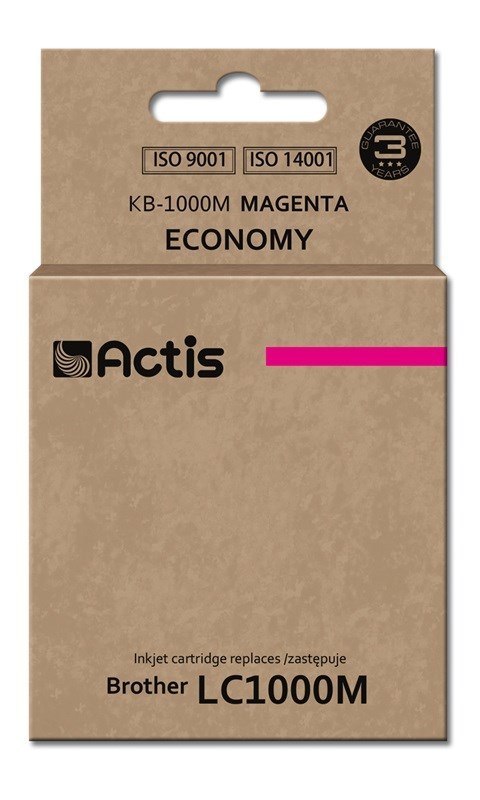 Actis KB-1000M Tusz (zamiennik Brother LC1000M/LC970M; Standard; 36 ml; czerwony) ACTIS Actis KB-1000M Tusz (zamiennik Brother LC1000M/LC970M; Standard; 36 ml; czerwony) ACTIS