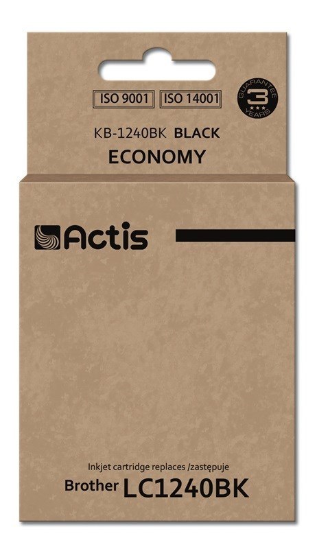 Actis KB-1240Bk Tusz (zamiennik Brother LC1240BK/LC1220BK; Standard; 19 ml; 600 stron, czarny) ACTIS Actis KB-1240Bk Tusz (zamiennik Brother LC1240BK/LC1220BK; Standard; 19 ml; 600 stron, czarny) ACTIS