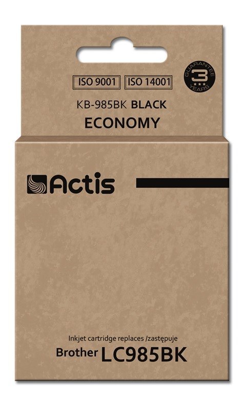 Actis KB-985Bk Tusz (zamiennik Brother LC985BK; Standard; 28,5 ml; czarny) ACTIS Actis KB-985Bk Tusz (zamiennik Brother LC985BK; Standard; 28,5 ml; czarny) ACTIS