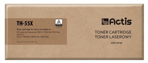Actis TH-55X Toner (zamiennik HP 55X CE255X, Canon CRG-724H; Standard; 12500 stron; czarny) ACTIS Actis TH-55X Toner (zamiennik HP 55X CE255X, Canon CRG-724H; Standard; 12500 stron; czarny) ACTIS