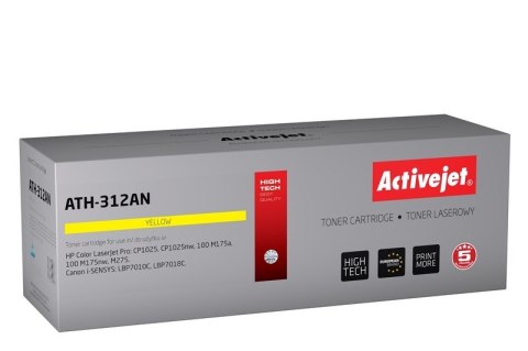 Activejet ATH-312AN Toner (zamiennik Canon, HP 126A CRG-729Y, CE312A; Premium; 1000 stron; żółty) Activejet Activejet ATH-312AN Toner (zamiennik Canon, HP 126A CRG-729Y, CE312A; Premium; 1000 stron; żółty) Activejet