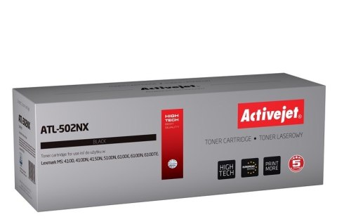 Activejet ATL-502NX Toner (zamiennik Lexmark 502X/50F2X00; Supreme; 10000 stron; czarny) - nowy chip Activejet Activejet ATL-502NX Toner (zamiennik Lexmark 502X/50F2X00; Supreme; 10000 stron; czarny) - nowy chip Activejet